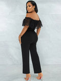 Modest Off-the-shoulder Sleeveless Solid Hollow Out Ankle Length Regular