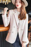 Women's Chic Vintage Jacket Coat Fashion Design All-match Long Sleeve Elegant Temperament Office Lady Chic Outwear