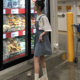 Women Denim Sleeveless Srap Ulzzang Kawaii Popular Solid Girls Student Summer Newest All-match High Waist Ins Chic