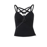 Summer 2024 New Spicy Girls' Vest Is Dark, Temperamental, Pentagram Basic Suspenders-Outfit