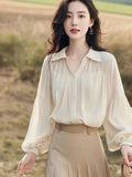 Toloer Chiffon Shirt Women 2025 New Spring Temperament T-Shirt Fashion Fashion Fashion High-End Feel French