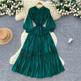 2025 Court Wind V Tie Belt Belt Belt Belt Lantern Sleeve Print Thin Long