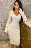 Knit V-Neck Classic Midi