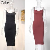 Seamless Nude Slip Dress 2023 Summer Women Adjustable Strap Sexy Vestidos Stretchy Bodycon Slim Midi Dress