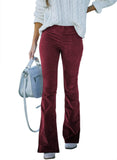 Autumn And Winter Women's Solid Color High Waist Repair Micro-Trumpet Trousers Cord Velvet Tight Waist Casual