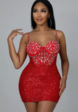 Sexy Straps Sleeveless Sequins Mini