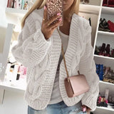 New Autumn Winter Cardigan Women 5 color matching Loose Knitted Sweater Jacket Female Long Sleeve Cardigans Coat