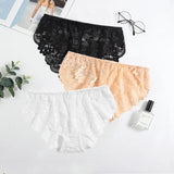 3pcs/Pack! Ultra Thin Women Panties Plus Size Briefs for Women White Pink