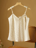 Chinese Style V-Neckband Vest Women's 2024 New Summer Style Jacquard Chic Beautiful Sleeveless Blouse-Outfit