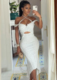 Sexy White Straps Hollow Out Long
