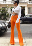 Formal Solid Plain Short Blouse and Contrast Pants
