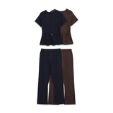 Casual Fashion Set Vertical Trousers Women's Autumn Big Flower Print