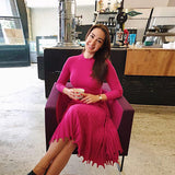 Autumn And Winter Hot New Fashion Women's Clothing Long Sweater Knitted Pure Color Bajamas