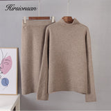 Elegant Knitted Sweater Skirt Suits Women Soft Sexy Female Sets 2 Pieces Slim Fit Skirt and Loose Tops Ladies
