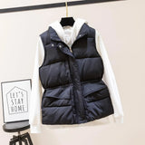 Warmer Women Winter Coat Casual Sleeveless Jacket Female Waistcoat Khaki Black Outerwear Ladies Vest Jackets Warm