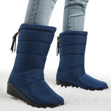 Women Boots Mid-Calf Down Boots Female Waterproof Ladies Snow Boots Girls Winter Shoes Woman Plush Insole Botas