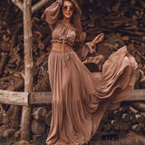 Autumn And Winter New Sexy Navel Skirt Suit INS Leisure Style Belt Two-Piece Set-Outfit