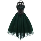 Summer Round Round Neckt Sexy Temperament Bumpy Personality Chiffon Solid Color Retro Sleeveless Dress