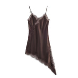 Homemade New Women's Clothing Series Lace Asymmetric Dress