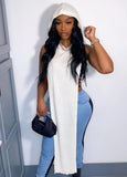 White Hooded Slit Long