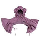 Patchwork Beads Ruched Pashminas For Female Hooded Collar Half Sleeve Drawtring Lace Up Pashmina Women Fashion