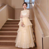 Dress Dress Dress 2025 Winter Adult Performance Suit Chinese Long Cheongsam Choir Host Banquet Evening
