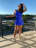 Summer Streetwear 2 Two piece Sets Outfits Women Sleeveless Bodycon Top Skinny Shorts Suit Blue Orange Matching Sets
