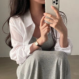Chic Summer Long-Sleeved Chiffon Sunscreen Shirt Design Careful Machine Back Strap Bare Back Short Shirt