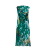 Autumn And Winter Women's Wear New Printed Silk Mesh Breast Dress 840587-Outfit