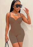 Sexy Sleeveless Solid Straps Skinny