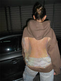 Autumn And Winter New Women's Fashion Pure Color Bare Back Hollow Net Hoodie