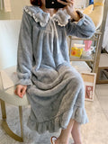 Cute Heart Fur Suit Set Home Wear Dresses Outfits Women Winter Warm Fur Cute Kwaiit Dress Party Night Female