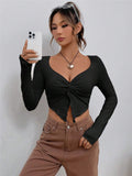 2025 New Renovate Front-Turning Irregular Long-Sleeved T-Shirt
