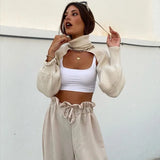 Autumn Turtleneck Sweater Shrugs For Women Knit Long-sleeve Tops Pullover 2021 ZA New Casual Crop Top Knitwear