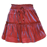 Summer Solid Sexy Mini Skirt Women Fashion Lace-up Plus Size Ruffle Boho A Line Skirt Ladies High Waist Skirt Jupe