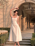 Evening Midi Maxi Dresses for Women Party Office Lady Sexy Sleeveless Strap Bodycon One Piece Dress Beach Korean
