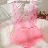 Autumn And Winter New Thin Lace Pure Sexual Beauty Back Perspective Mesh Dress