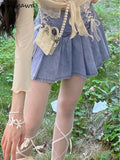 Clothes Harajuku Women's Summer Denim Skirt High Waist Bandage Jupe 2023 Faldas De Mujer Korean Fashion Slim Mini Skirts-Outfit