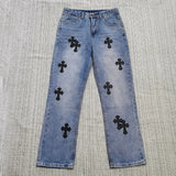 Printed Casual Trousers CH Vintage Li Weiss Bottom Version High Waist And Skinny Jeans-Outfit