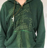 y2k Hoodies Gothic Sweatshirt Long Sleeve Zipper Hoodies Women Cotton Coat Harajuku Streetwear Y2K Aesthetic Hip Hop Autumn