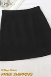 2023 Elegant Women A-line High-Waist Split Mini Skirts Preppy Style Skirts Solid Casual OL Skirts For