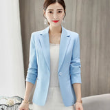 Daifei 2023 Spring / Summer New Fashion Korean Version Large Size Thin Suit Solid Color Leisure Lady's Fashion Suit-Outfit