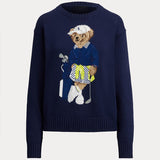 New Women's Round-Necked Bear Cartoon Casual Age-Reed Knitted