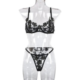 Lace Bra Sets Underwear Backless Vest Sexy Panties Lingerie Padded Bralette Ultrathin Briefs Female Intimate with