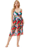 Printed Casual Strap High Waist Regular Plus Size Two Piece Skirt