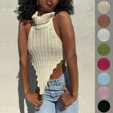 Spring And Summer New Explosion High-Collar Irregular Sexy Back Hair Weaving Small