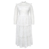 New Perspective Sleeve Half-High Lace Dress Party Party Banquet Elegant Style Dress Dress