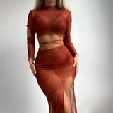 Toloer New Long-Sleeved Skirt Style Top Swimsuit Suit Split Bikini Bikini