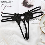 Hollow Out Hot Women Lingerie G-String Double Strap Pearl Massage Underwear Thong Solid Color Low Waist Temptation