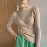 Winter Pullover Women Turtleneck Sweaters Casual Soft Heaps Collar Knit Sweater Women 2022 Basic Tops Warm Jumper